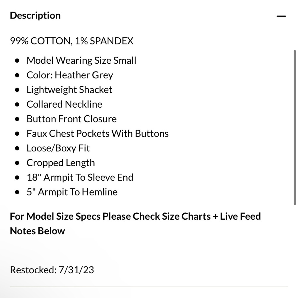 Bucket List Typically Basic Oversized Crop Shacke… - image 5